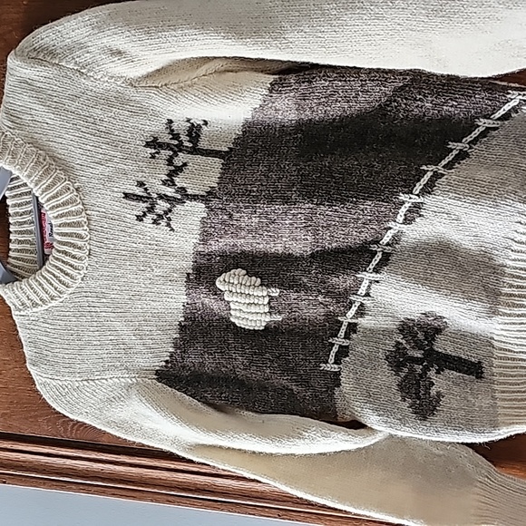 Vintage Aran wool handknit Rapaki Mahana sweater, made in New Zealand - Picture 2 of 15